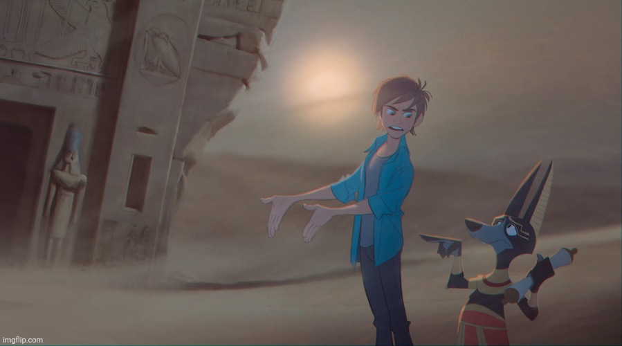 Chance Henry tries to show Nub something. | image tagged in there are xs stupid y - you just have not,blue sky,20th century fox,stupid people,gods of egypt,proof | made w/ Imgflip meme maker