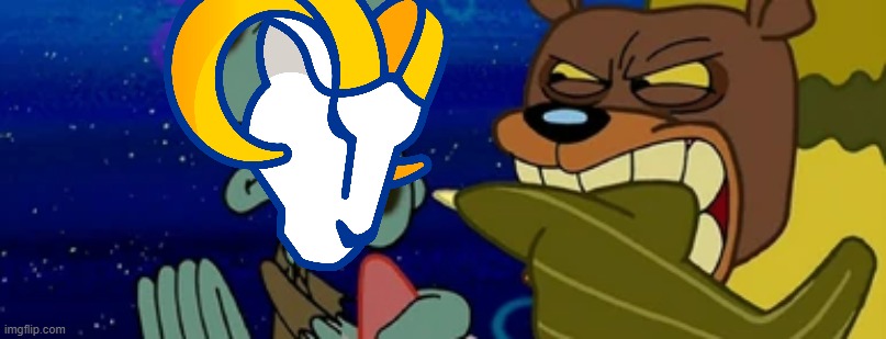 What a game it was last night | image tagged in spongebob,los angeles rams,chicago bears,divisional round | made w/ Imgflip meme maker