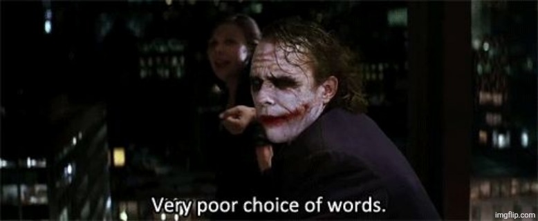 Very poor choice of words | image tagged in very poor choice of words | made w/ Imgflip meme maker