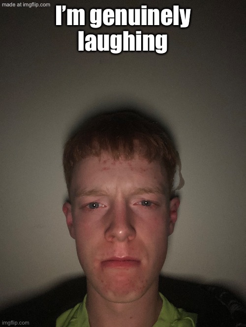 Blank stare | I’m genuinely laughing | image tagged in blank stare | made w/ Imgflip meme maker