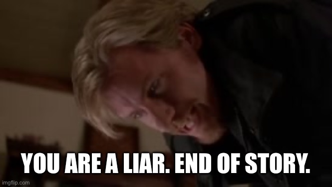 YOU ARE A LIAR. END OF STORY. | made w/ Imgflip meme maker