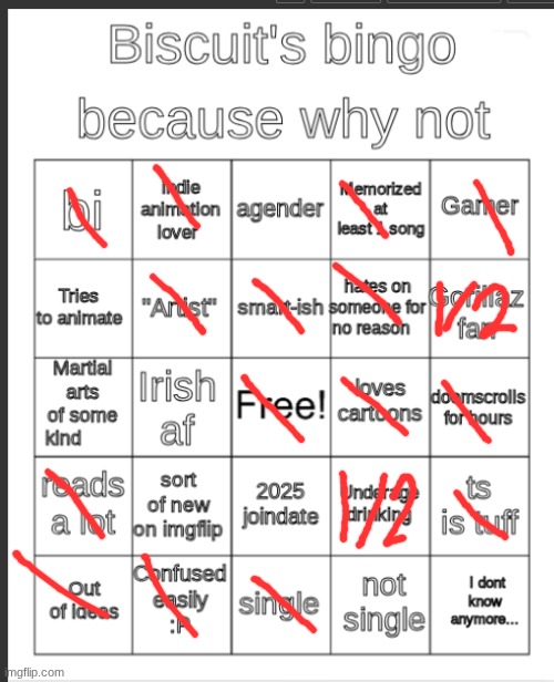 Biscuit's Bingo | image tagged in biscuit's bingo | made w/ Imgflip meme maker