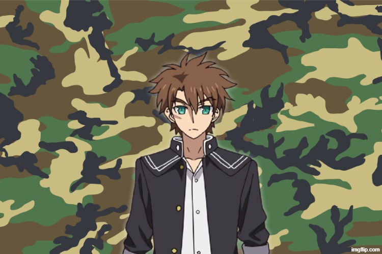 Camouflage Basara Toujou | image tagged in camouflage,anime,shinmai maou no testament | made w/ Imgflip meme maker