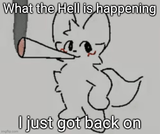 smoking bk | What the Hell is happening; I just got back on | image tagged in smoking bk | made w/ Imgflip meme maker