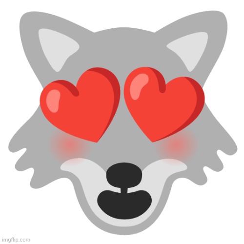 Google Wolf Heart Eyes! | image tagged in google wolf heart eyes | made w/ Imgflip meme maker
