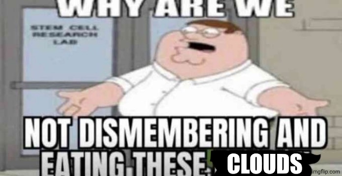 Why are we not eating these people | CLOUDS | image tagged in why are we not eating these people | made w/ Imgflip meme maker
