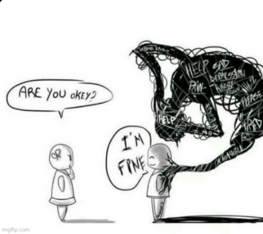 image tagged in are you okey i'm fine | made w/ Imgflip meme maker