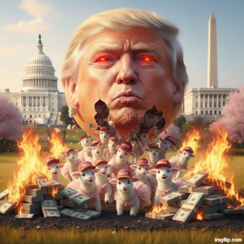 TRUMPLATION | image tagged in trump,inflation,maga,economics,burning money,waste of money | made w/ Imgflip meme maker