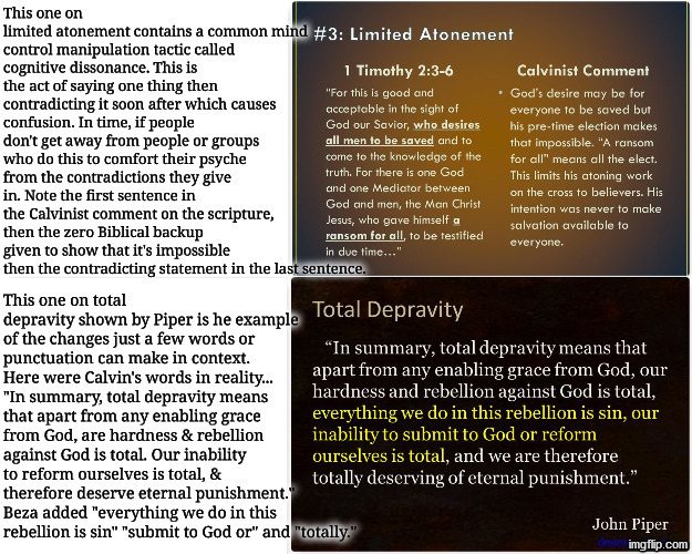 Cognitive Dissonance And Altered Texts | image tagged in calvinism,calvinist memes,anti calvinism,reformed theology,cognitive dissonance,lies | made w/ Imgflip meme maker