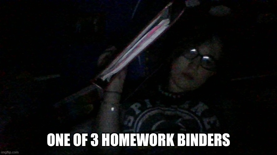 ONE OF 3 HOMEWORK BINDERS | made w/ Imgflip meme maker