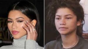 Zendaya glam and no makeup Blank Meme Template