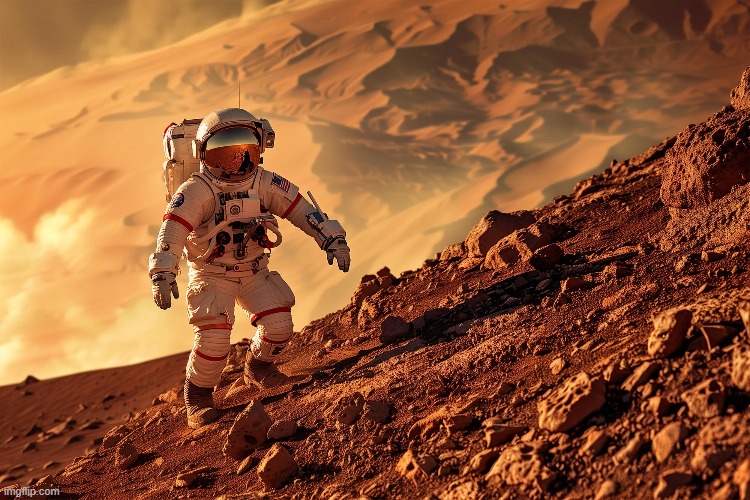 NASA concept of human Mars landing