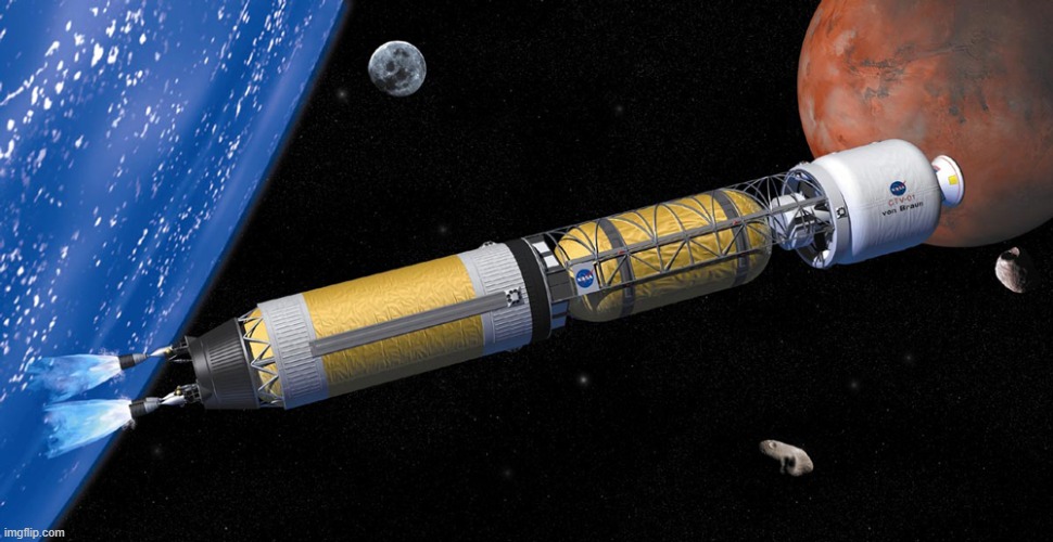 Starship landing on Mars surface