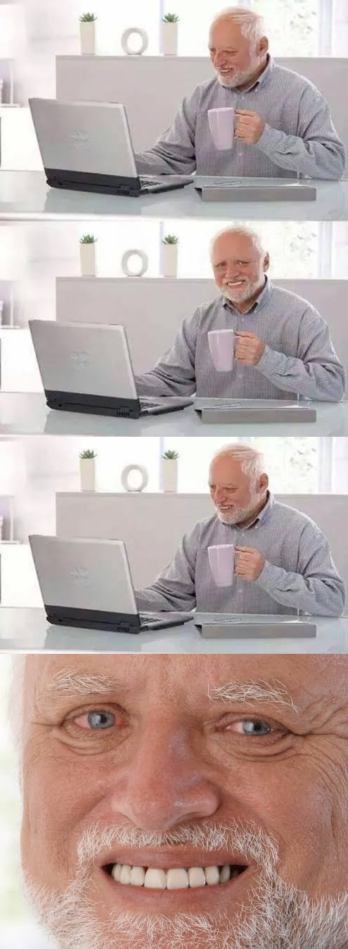 Old guy became crypto guy sad Blank Meme Template