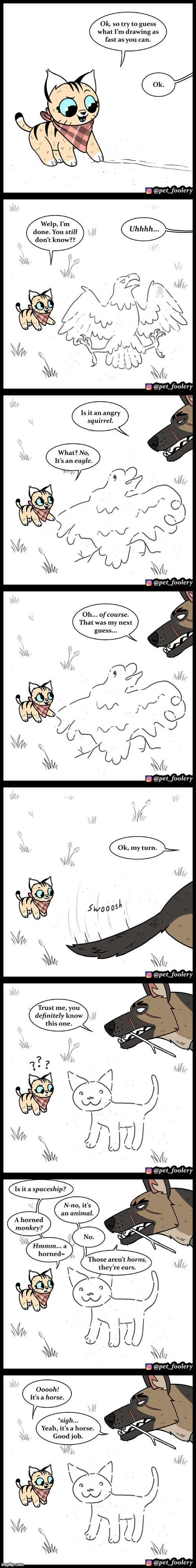 image tagged in cat,dog,dirt,drawing,eagle,horse | made w/ Imgflip meme maker