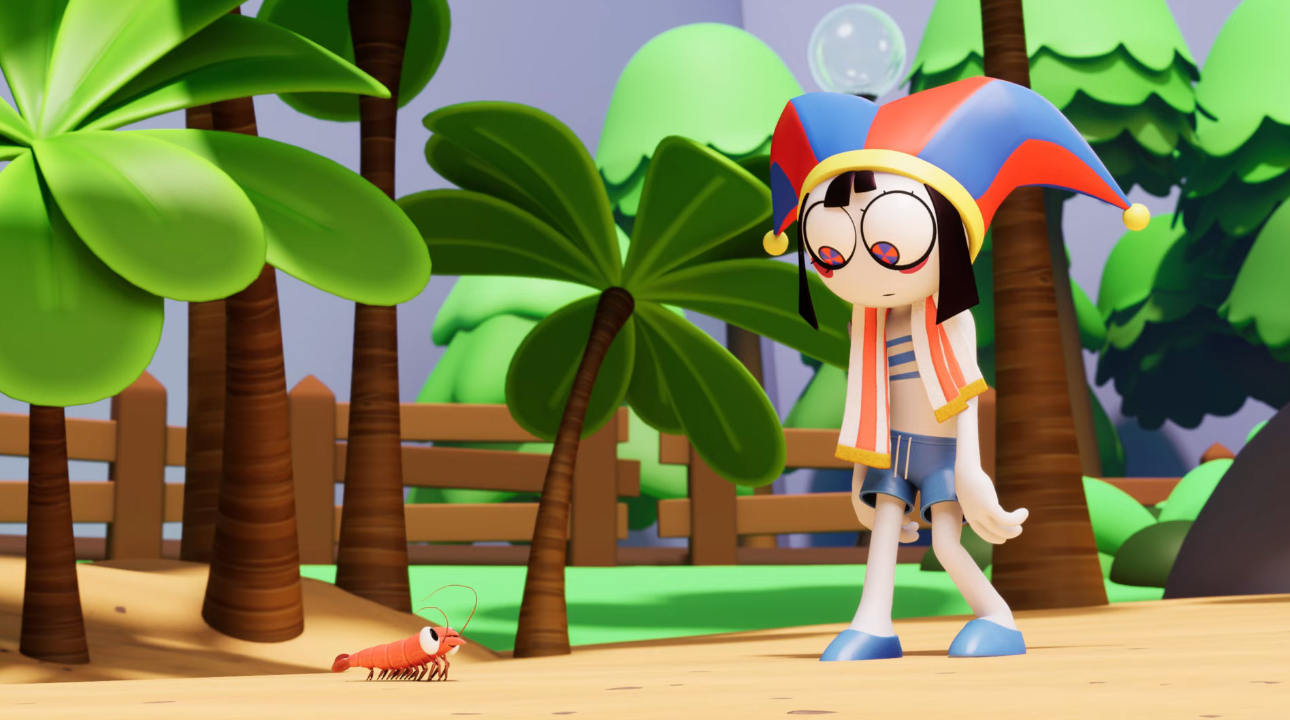 Pomni and The Shrimp NPC Blank Meme Template