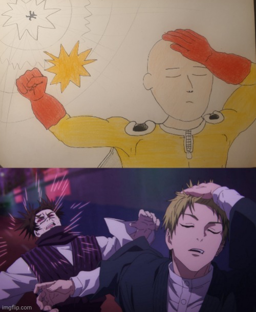 Wait a minute i cooked | image tagged in opm,drawing,yeah | made w/ Imgflip meme maker