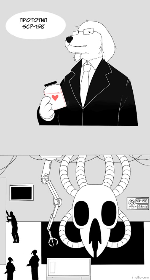 Dr. Caine with the aptly named “Soul Extractor” (yes it’s also an SCP) | made w/ Imgflip meme maker