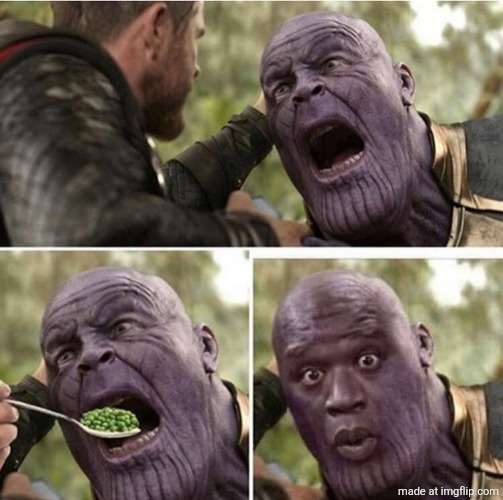 Thor feeding Thanos | image tagged in thor feeding thanos | made w/ Imgflip meme maker