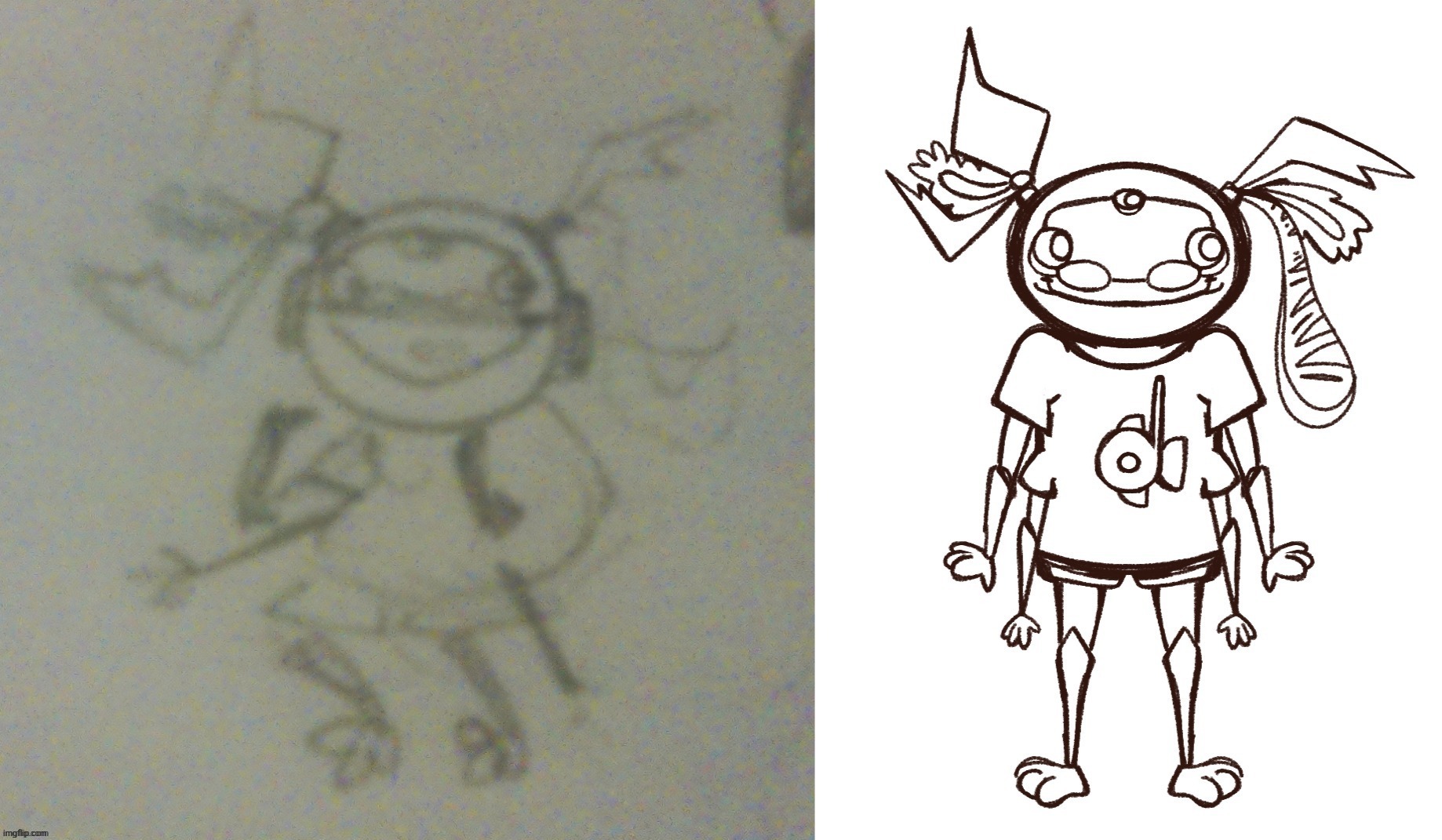 Repost from drawings stream, this is a sily monster guy i made based off myself | made w/ Imgflip meme maker