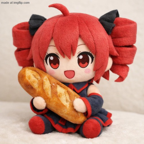 plush teto with a baguette | image tagged in plush teto with a baguette | made w/ Imgflip meme maker