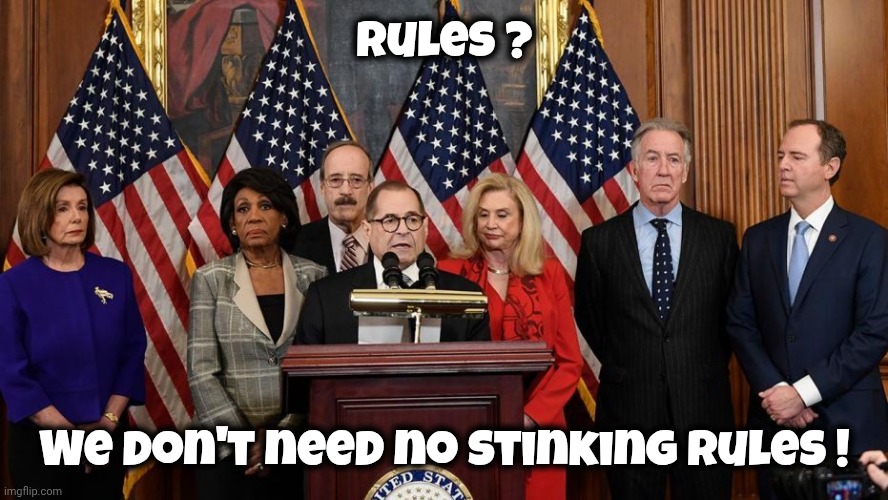 House Democrats | Rules ? We don't need no stinking Rules ! | image tagged in house democrats | made w/ Imgflip meme maker