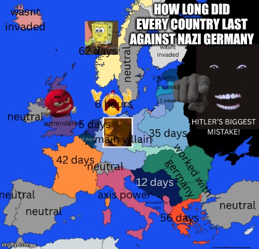 look at the ussr | HOW LONG DID EVERY COUNTRY LAST AGAINST NAZI GERMANY | image tagged in history | made w/ Imgflip meme maker