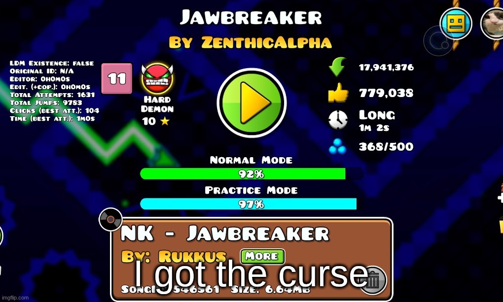 I got the curse | made w/ Imgflip meme maker