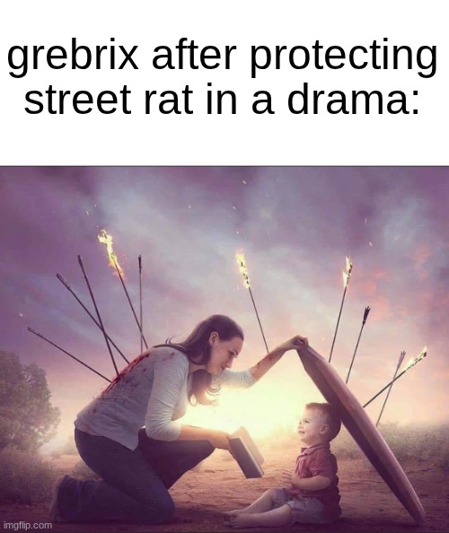tf is ts temp | grebrix after protecting street rat in a drama: | image tagged in protect the child | made w/ Imgflip meme maker