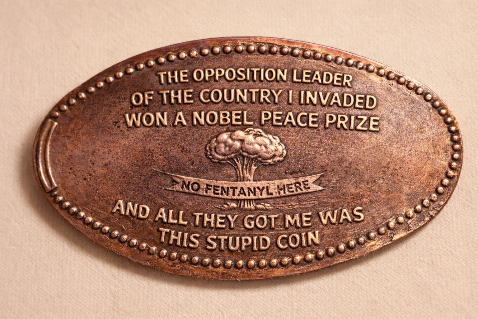 High Quality Trump Nobel Prize Souvenir Coin Blank Meme Template