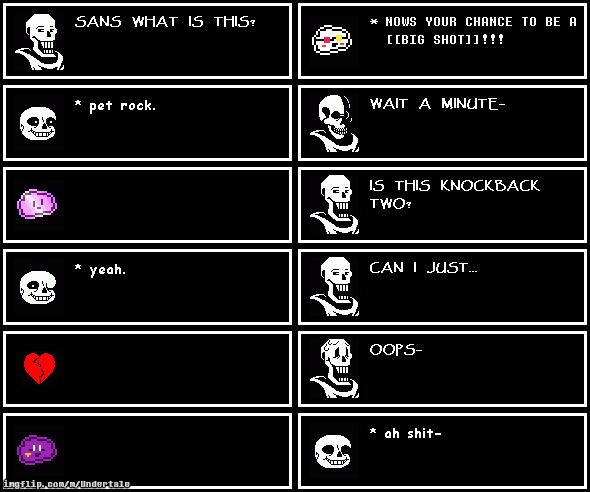 mini memes #1 | image tagged in mini memes,undertale,rock | made w/ Imgflip meme maker