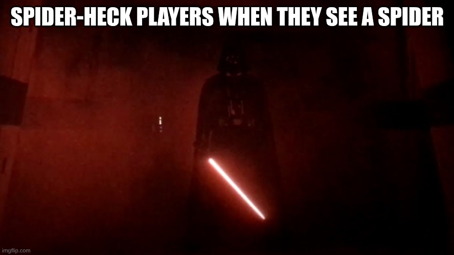 if you've played you know | SPIDER-HECK PLAYERS WHEN THEY SEE A SPIDER | image tagged in gaming,spiders | made w/ Imgflip meme maker