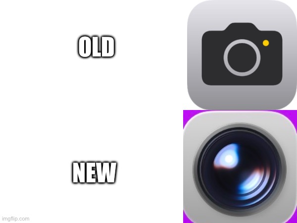 i dont like this change tbh | OLD; NEW | image tagged in old vs new,funny,memes,apple | made w/ Imgflip meme maker