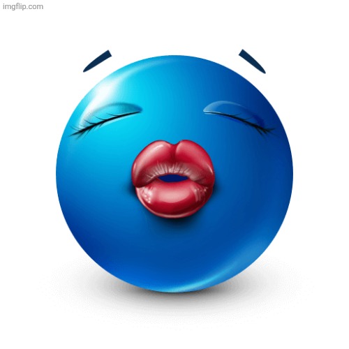 Blue emoji kiss | image tagged in blue emoji kiss | made w/ Imgflip meme maker