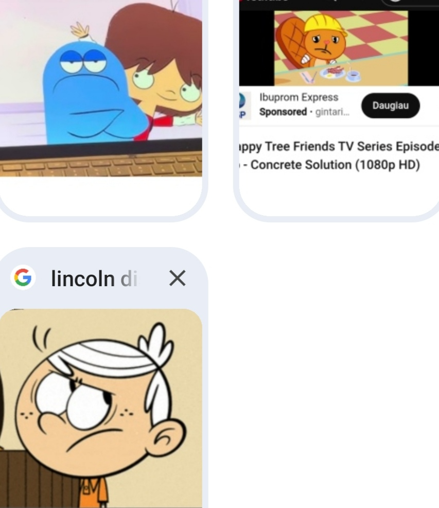 Disappointed Lincoln loud bloo and handy Blank Meme Template
