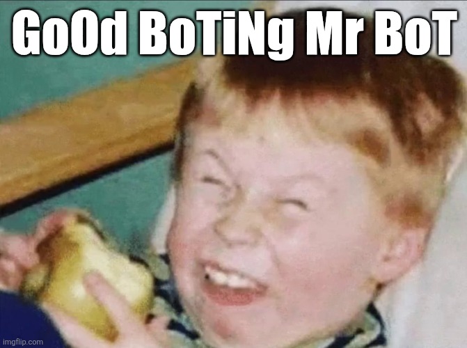 GoOd BoTiNg Mr BoT | made w/ Imgflip meme maker