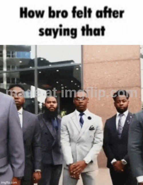 how bro felt after saying that | image tagged in how bro felt after saying that | made w/ Imgflip meme maker