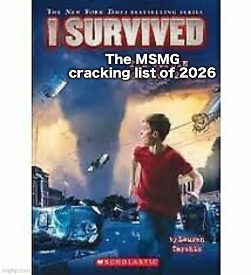 or maybe not… | The MSMG cracking list of 2026 | image tagged in i survived | made w/ Imgflip meme maker