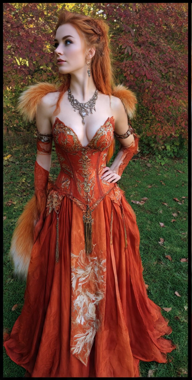 Fox Dress With Necklace Blank Meme Template