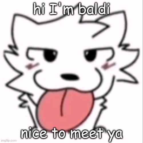 :p | hi I'm baldi; nice to meet ya | image tagged in p | made w/ Imgflip meme maker