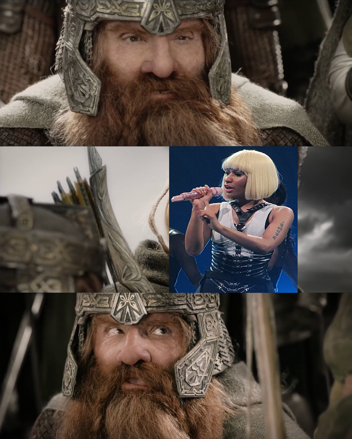 Side by side with Minaj Blank Meme Template
