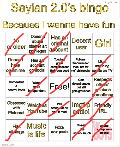 no one wanted a bingo but no one got smth else to do | image tagged in sayian 2 0 s bingo | made w/ Imgflip meme maker