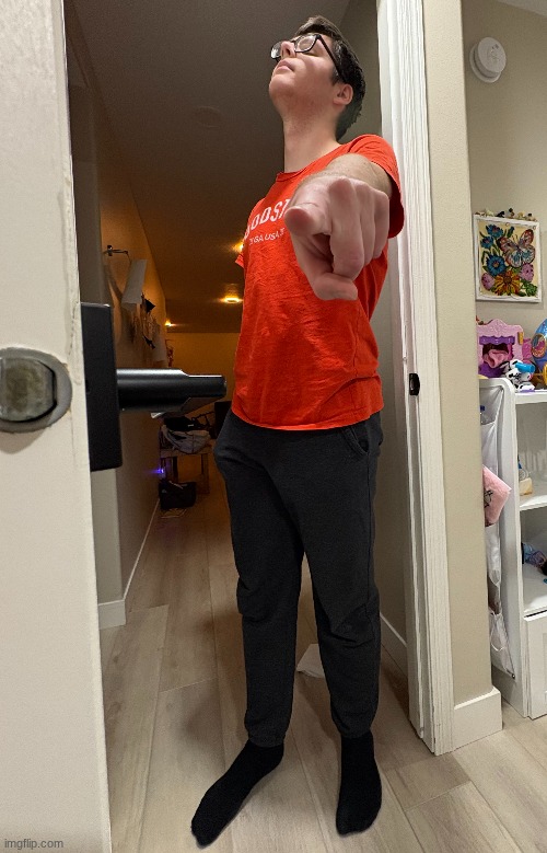 My sister took this pic of me during one of my mandatory break-into-her-room-and-annoy-her missons | made w/ Imgflip meme maker