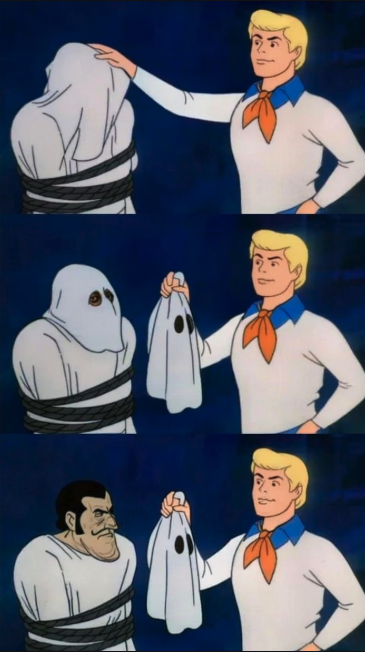 mask reveal two times Blank Meme Template