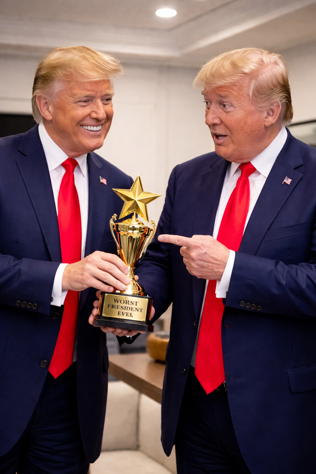Donald accepts worst President ever award Blank Meme Template