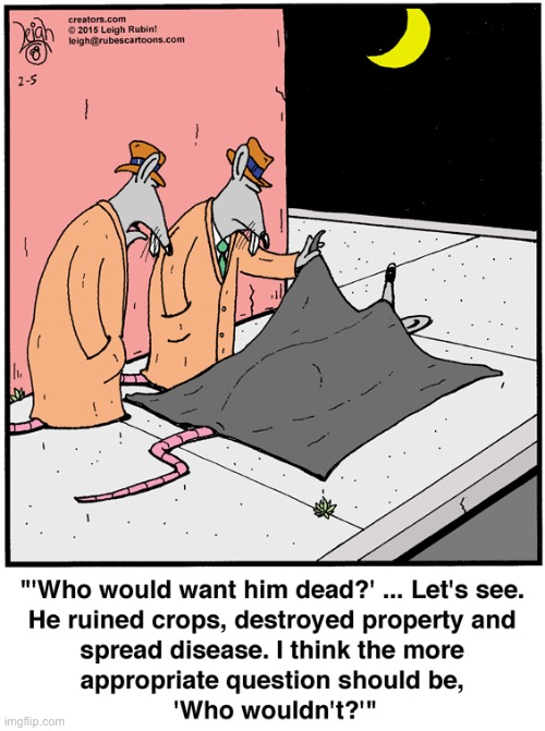 Rubes | image tagged in comics,rubes,crime scene,rat police,dirty rat,motive | made w/ Imgflip meme maker