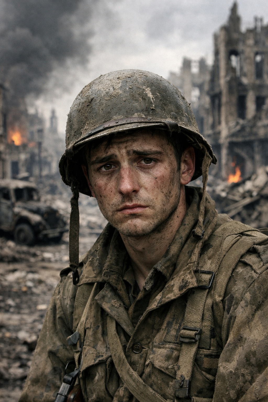 Sad soldier Blank Meme Template