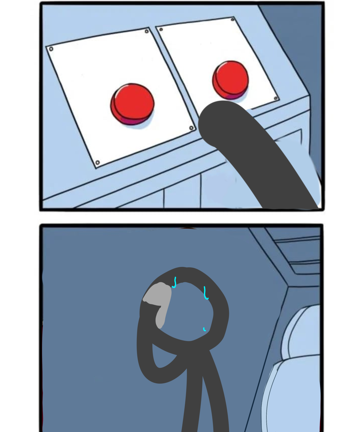 Two Buttons but Alan Becker!!! Blank Meme Template
