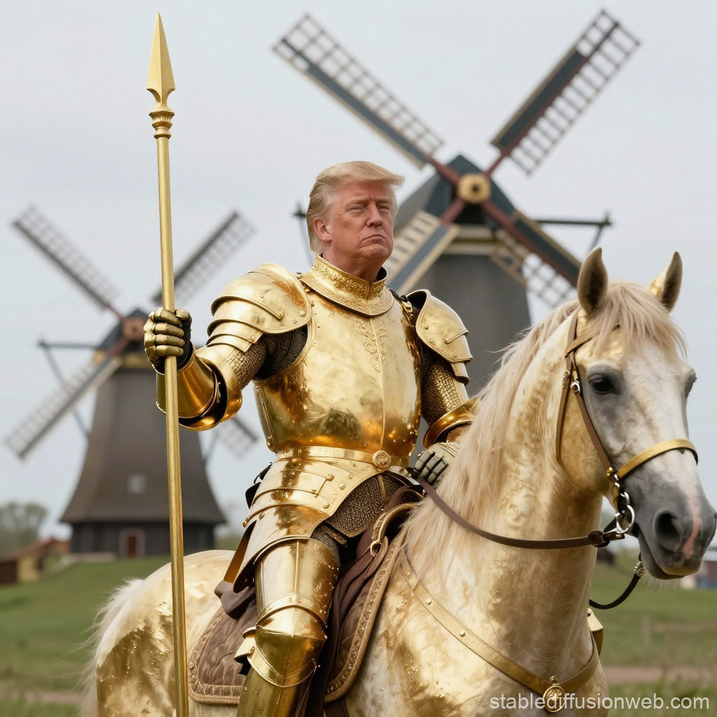 Donald Trump Don Quixote windmills demented insane Blank Meme Template
