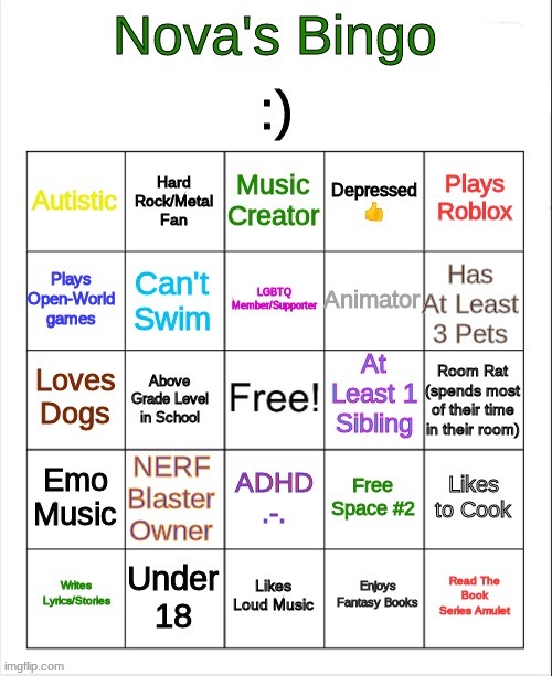well crap, I've made a bingo | image tagged in nova's bingo | made w/ Imgflip meme maker